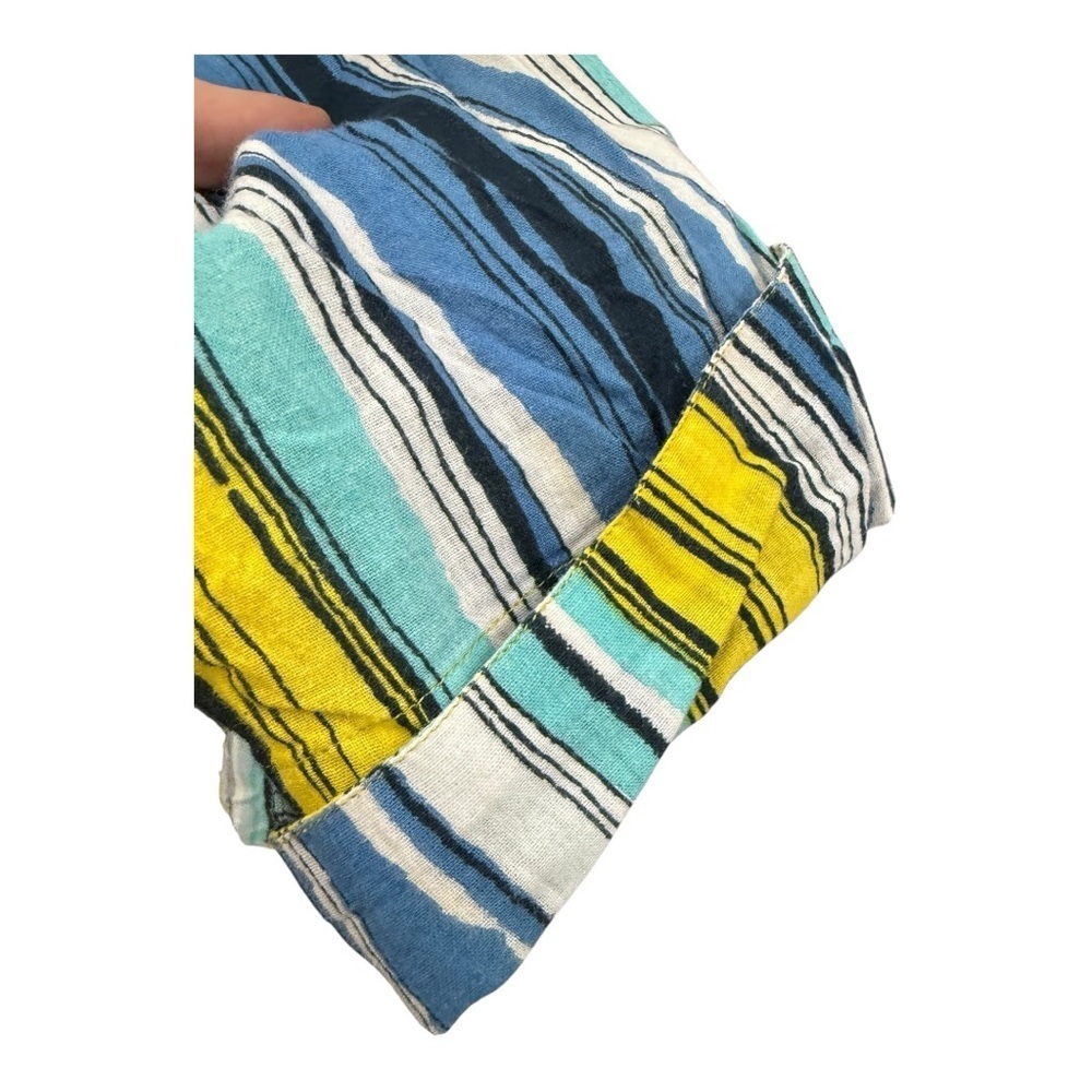 Antica Sartoria Striped Multicolor Women's Top with Embroidery 100% Cotton - Picture 4 of 6